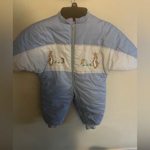 Vtg Beatrix Potter By Quiltex Child’s Snow Suit Blue Peter Rabbit